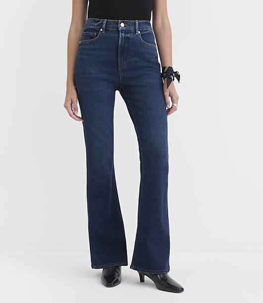 Rivete High Rise Slim Flare Jeans in Muse Wash