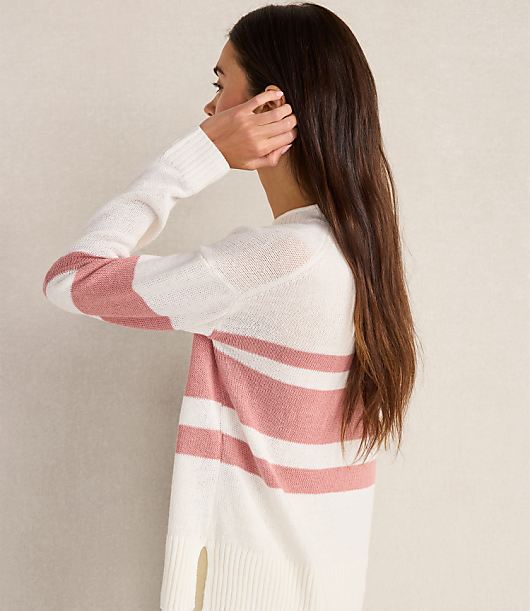 Haven Well Within Cotton Linen Stripe Roll Neck Sweater