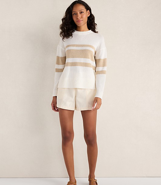 Haven Well Within Cotton Linen Stripe Roll Neck Sweater