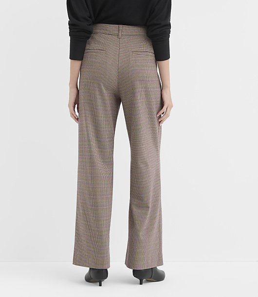 Curvy Palmer Wide Leg Pants in Houndstooth