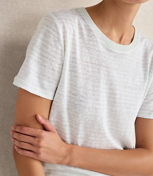 Haven Well Within Linen Striped Short Sleeve Tee