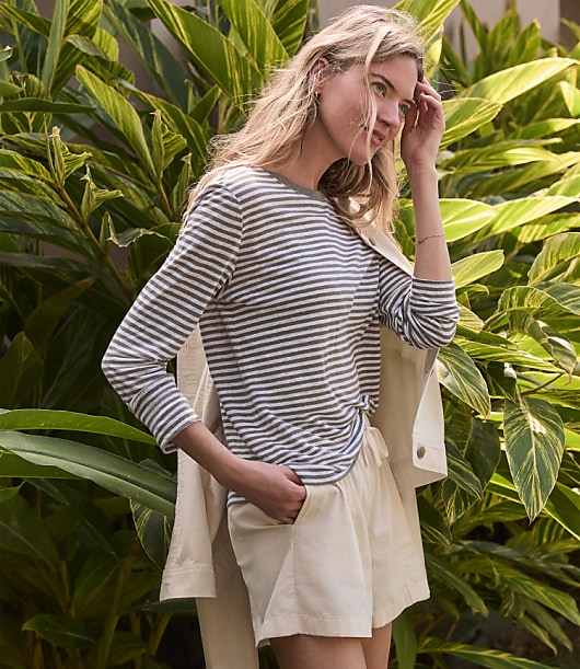Haven Well Within Cotton Ecru Denim Shorts
