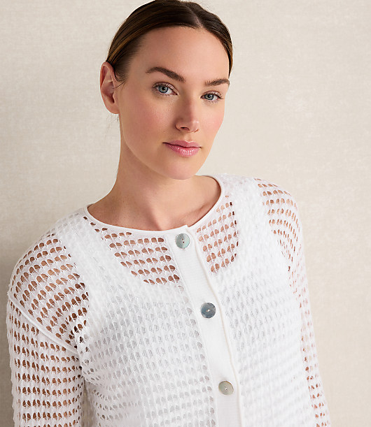 Haven Well Within Organic Cotton Pointelle Cardigan