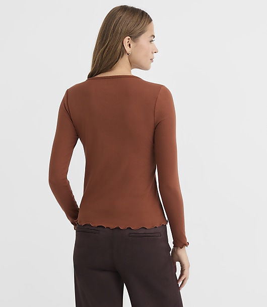 Petite Ruffle Trim Tee