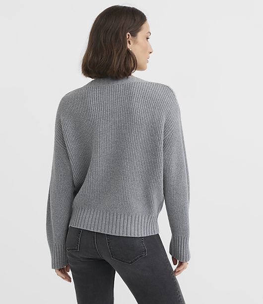 Heathered Ribtrim Boatneck Sweater