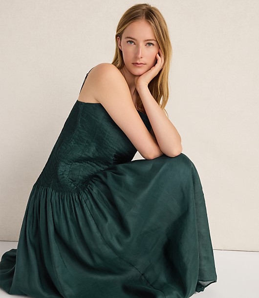 Haven Well Within Ramie Blend Pleated Maxi Dress