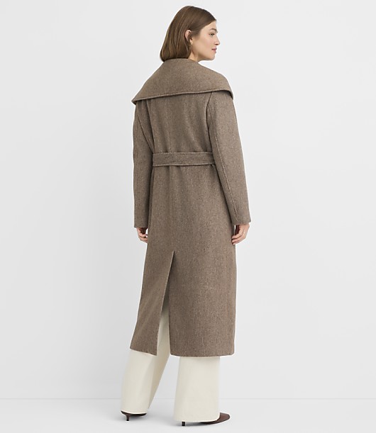 Heathered Shawl Collar Belted Coat