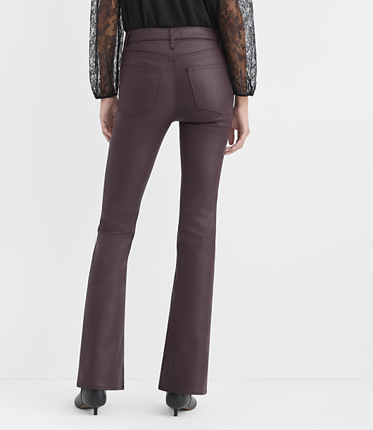 Rivete Curvy Coated Mid Rise Boot Jeans in Burgundy