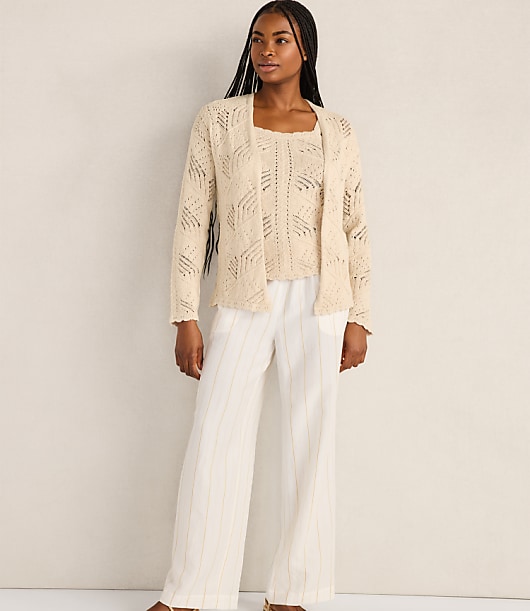 Haven Well Within Organic Cotton Pointelle Stitch Cardigan