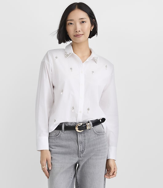 Pearlized Sparkle Poplin Everyday Shirt
