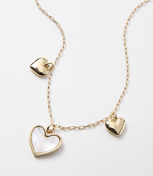 Mini Mother Of Pearl Heart Necklace