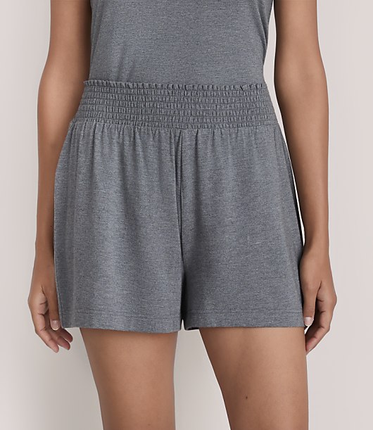 Lou & Grey Heathered Softened Modal Smocked Pajama Shorts