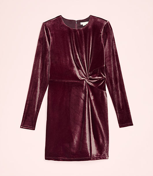 Lately Velvet Twist Long Sleeve Mini Dress