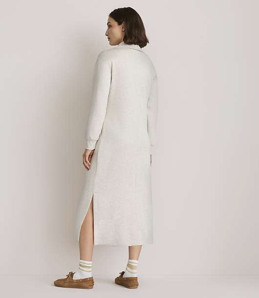 Lou & Grey Heathered Scubasoft Half Zip Maxi Pocket Dress