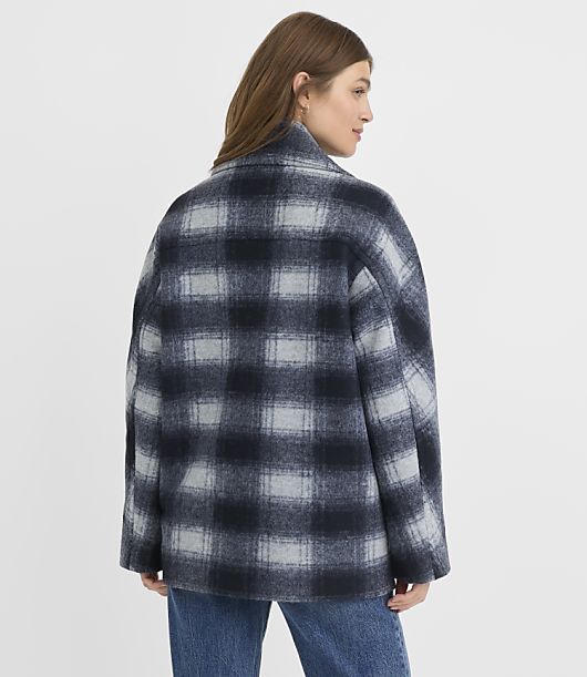Plaid Cocoon Peacoat