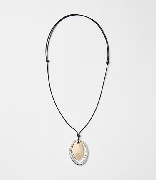 Loft Mixed Metal Cord Pendant Necklace