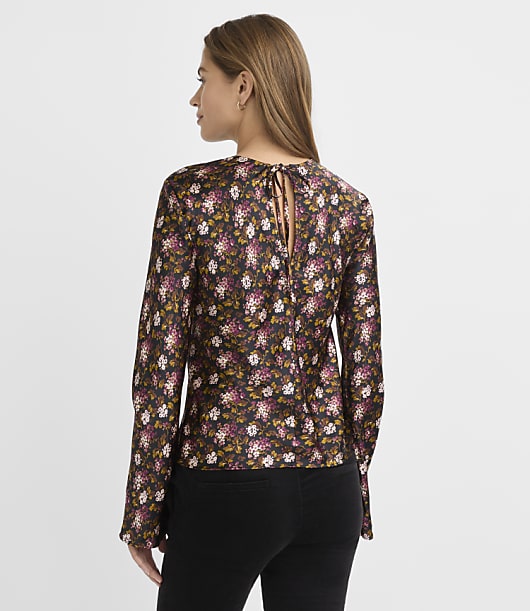 Petite Blossom Satin Bias Top