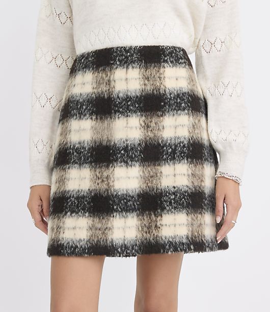 Plaid Boucle Mini Skirt