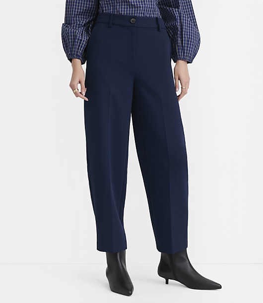 Barrel Pants in Textured Crepe