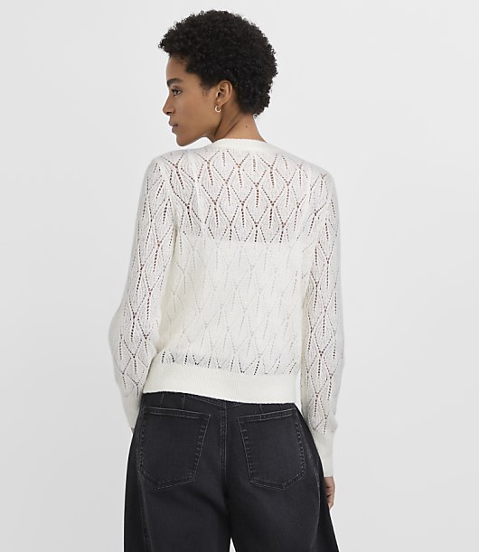 Embellished Pointelle Cardigan