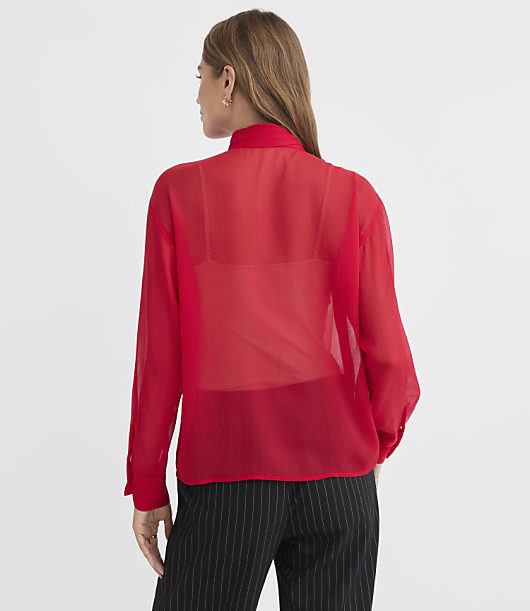 Button Bow Blouse