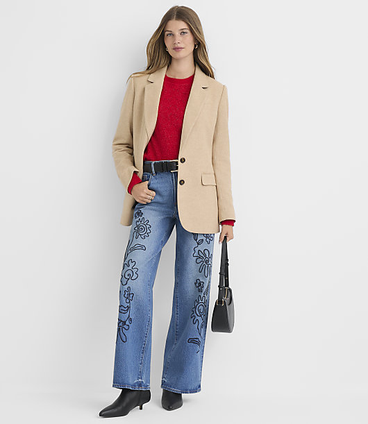 Petite Herringbone Modern Blazer