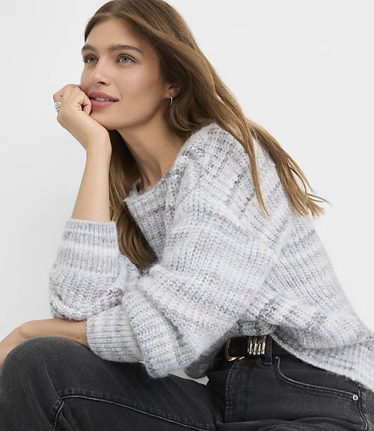 Shimmer Ribbed Boatneck Wedge Sweater