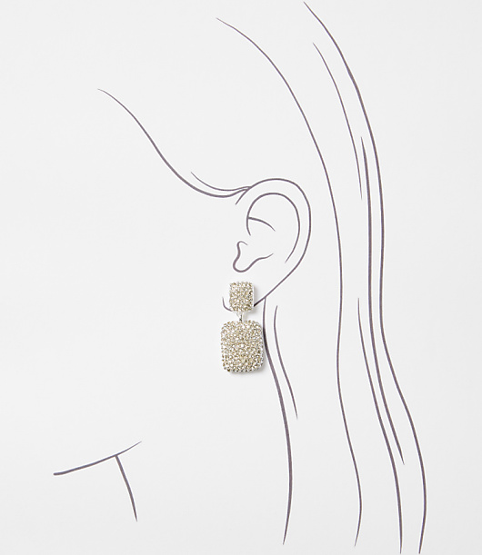 Sparkle Square Drop Earrings