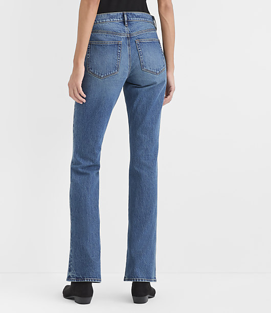 Rivete Short Curvy Mid Rise Boot Jeans in Lune Wash