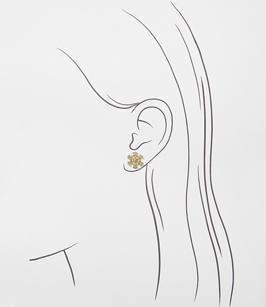 Sparkle Snowflake Stud Earrings