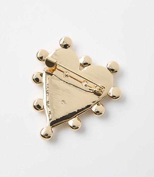 Mother Of Pearl Heart Brooch