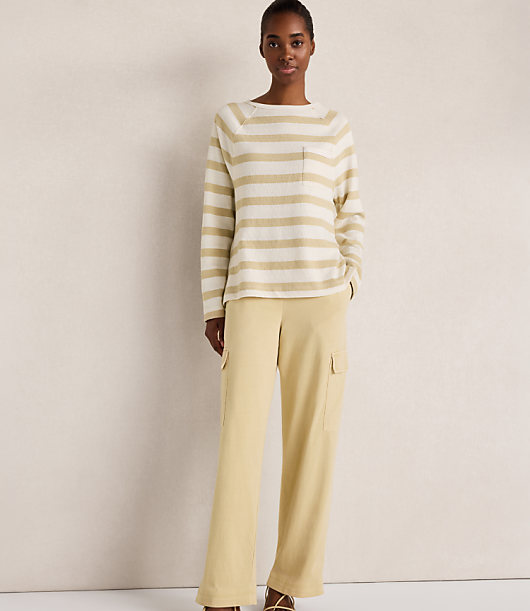 Haven Well Within Cotton Slub Jersey Striped Raglan Top