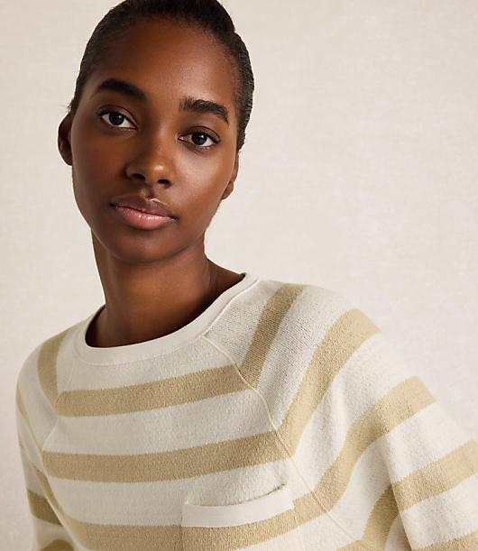 Haven Well Within Cotton Slub Jersey Striped Raglan Top