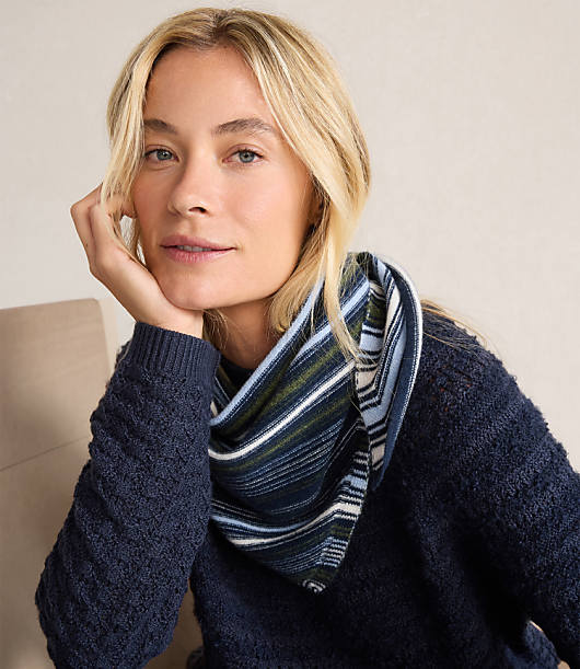 Haven Well Within Cashmere Striped Triangle Scarf
