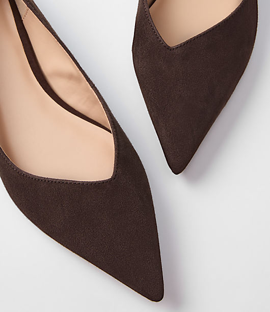 LOFT Versa Suede Asymmetrical Pointy Toe Flats