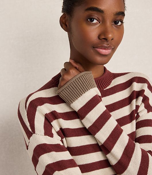 Haven Well Within Organic Cotton Heritage Striped Roll Neck Sweater