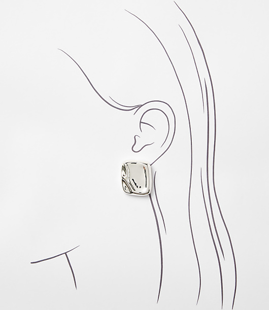 Molded Square Statement Stud Earrings
