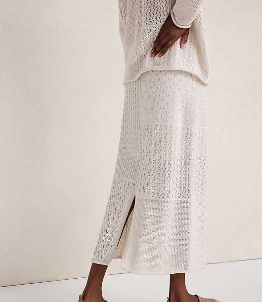 Haven Well Within Organic Cotton Mixed Stitch Midi Skirt