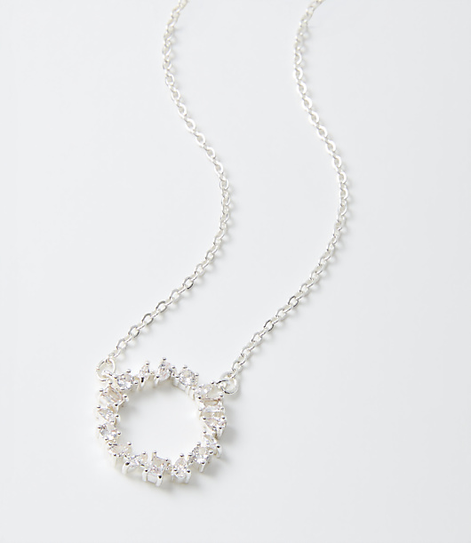 Mixed Sparkle Circle Statement Necklace