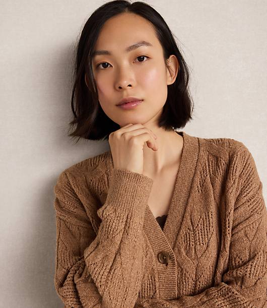 Haven Well Within Organic Cotton Blend Cableknit Cardigan