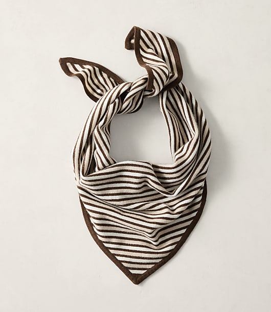 Loft Haven Well Within Wool and Cashmere Striped Triangle Scarf