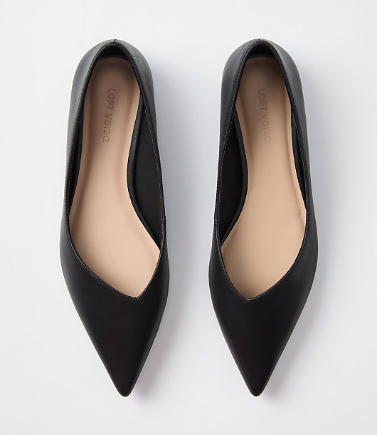 LOFT Versa Leather Asymmetrical Pointy Toe Flats