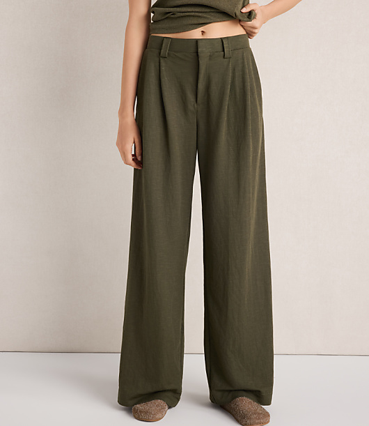 Haven Well Within Double Knit Pleated Wide Leg Trouser