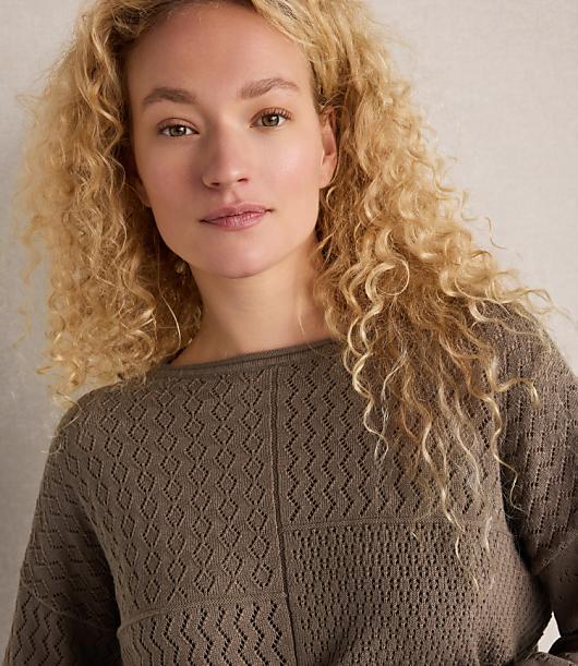 Haven Well Within Organic Cotton Mixed Stitch Roll Neck Sweater