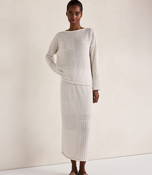 Haven Well Within Organic Cotton Mixed Stitch Roll Neck Sweater