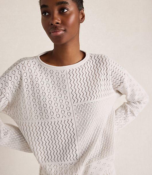 Haven Well Within Organic Cotton Mixed Stitch Roll Neck Sweater