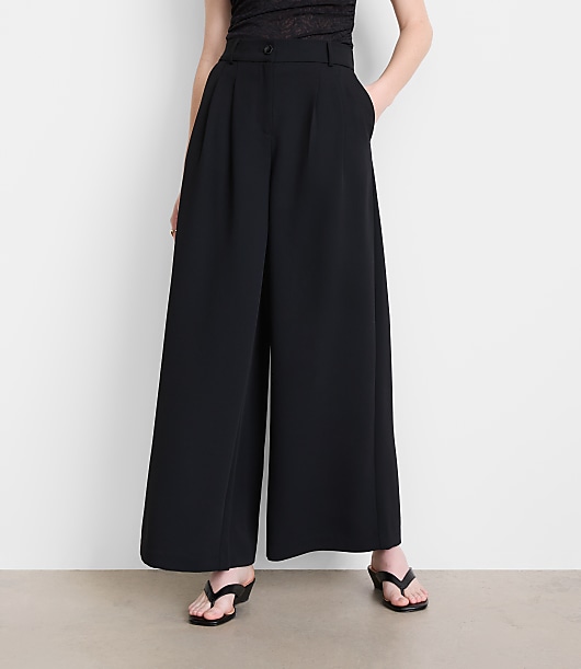 LOFT Versa Crepe Drape Palazzo Pant