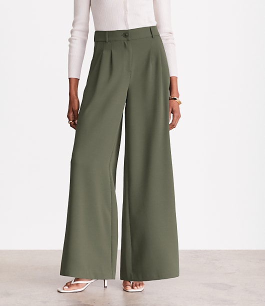 LOFT Versa Crepe Drape Palazzo Pant