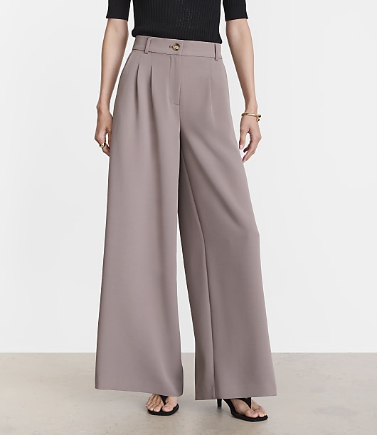 LOFT Versa Crepe Drape Palazzo Pant