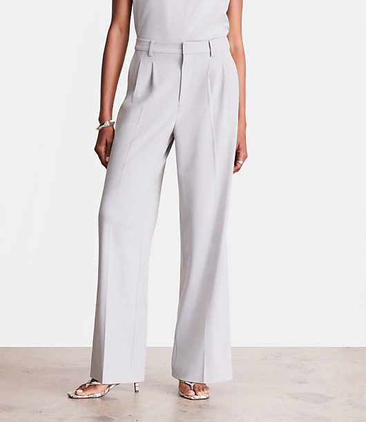 LOFT Versa Seasonless Stretch Double Pleat Wide Leg Pants
